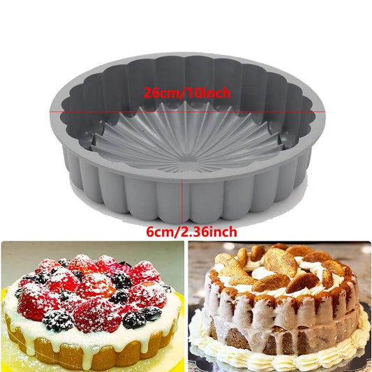 10inch Charlotte Silicone Baking Pan Non - Stick Round Silicone Molds for Cheese Cake Bread Silicone Molds Bread Pan - ArtPatiss