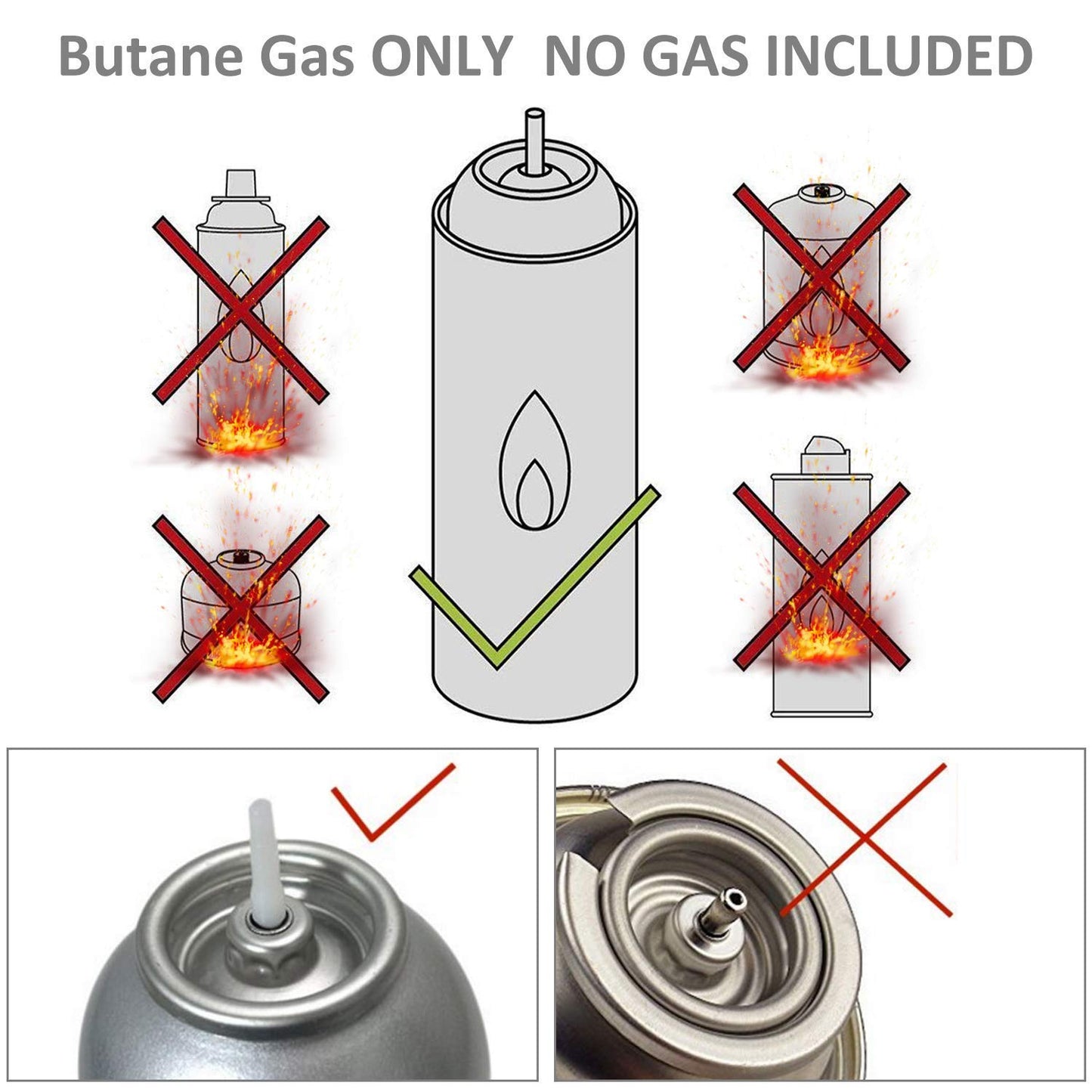 Cadrim Chalumeau au butane rechargeable - Chalumeau de cuisine double feu et petite flamme réglable - Pour crème brûlée, barbecue (combustible butane non inclus) - Noir (Jet-noir)