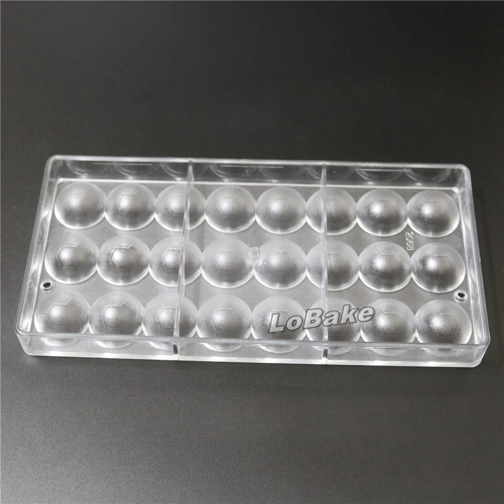 24 cavities high quality 3D Ball shape PC Polycarbonate chocolate mold moule patisserie for kitchen DIY baking form supplies