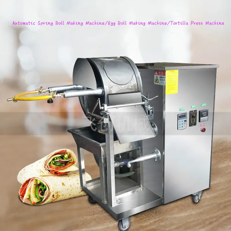 Gas Heating Automatic Samosa Pastry Sheet Equipment Production Line Injera Spring Roll Making Machine