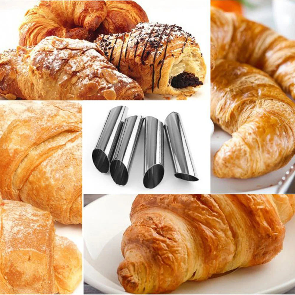 6/12/24pcs Kitchen Stainless Steel Baking Cones Horn Pastry Roll Cake Mold Spiral Baked Croissants Tubes Cookie Dessert Tool ZXH