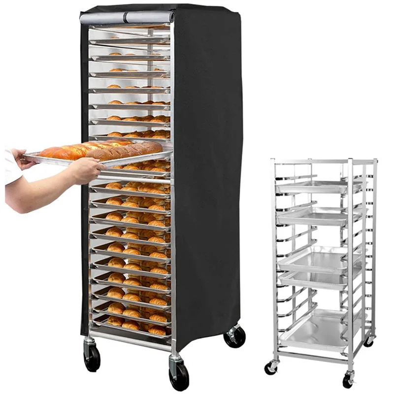 Bun Pan Rack Cover,High Density Waterproof and Dustproof Bread Rack Cover,23 X 28 X 64Inch,Bakery Single Rack Covers