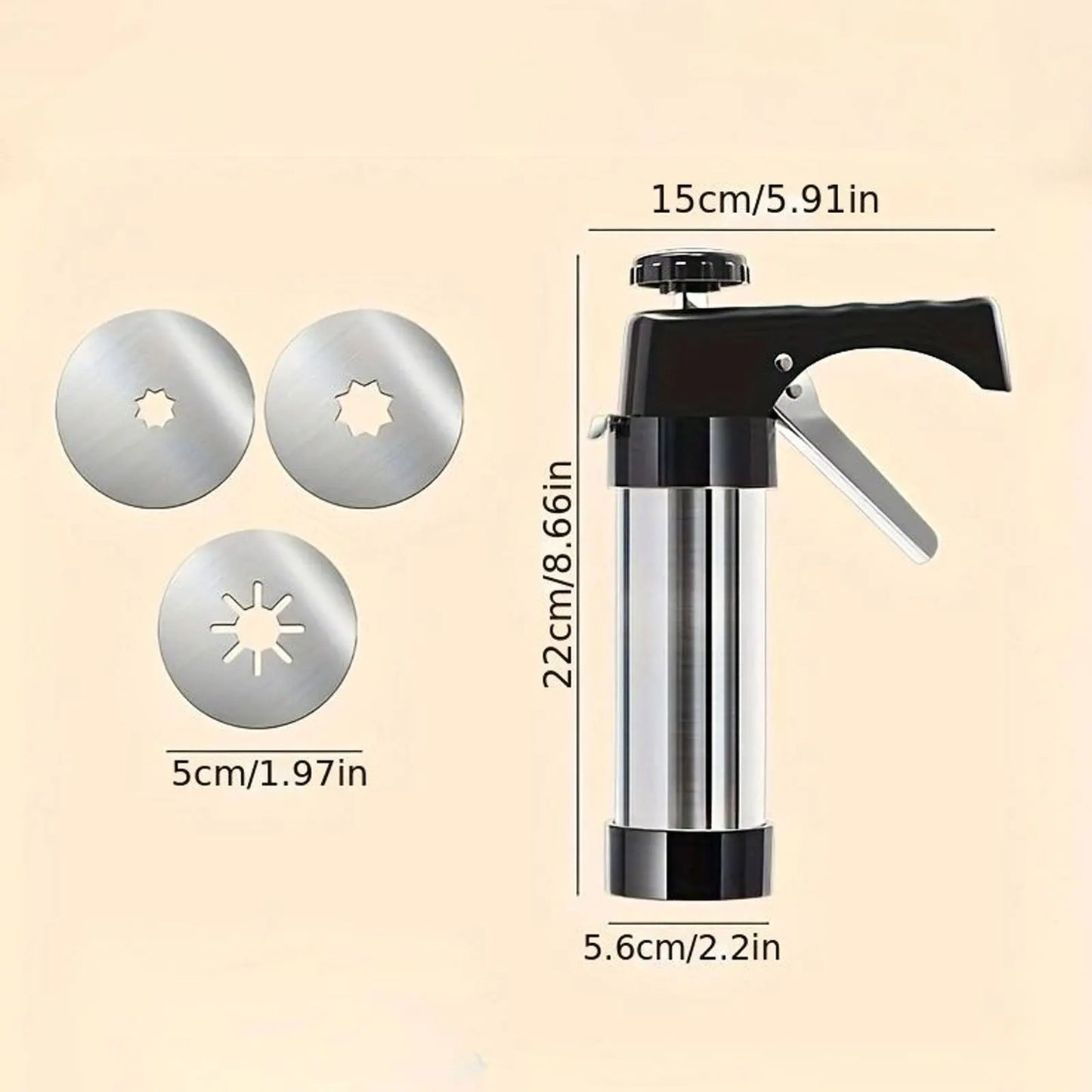 Cookie Press Gun Kit Stainless Steel Cake Cream Decorating Gun Set DIY Manual Churros Maker Machine Biscuit Pastry Piping Nozzle