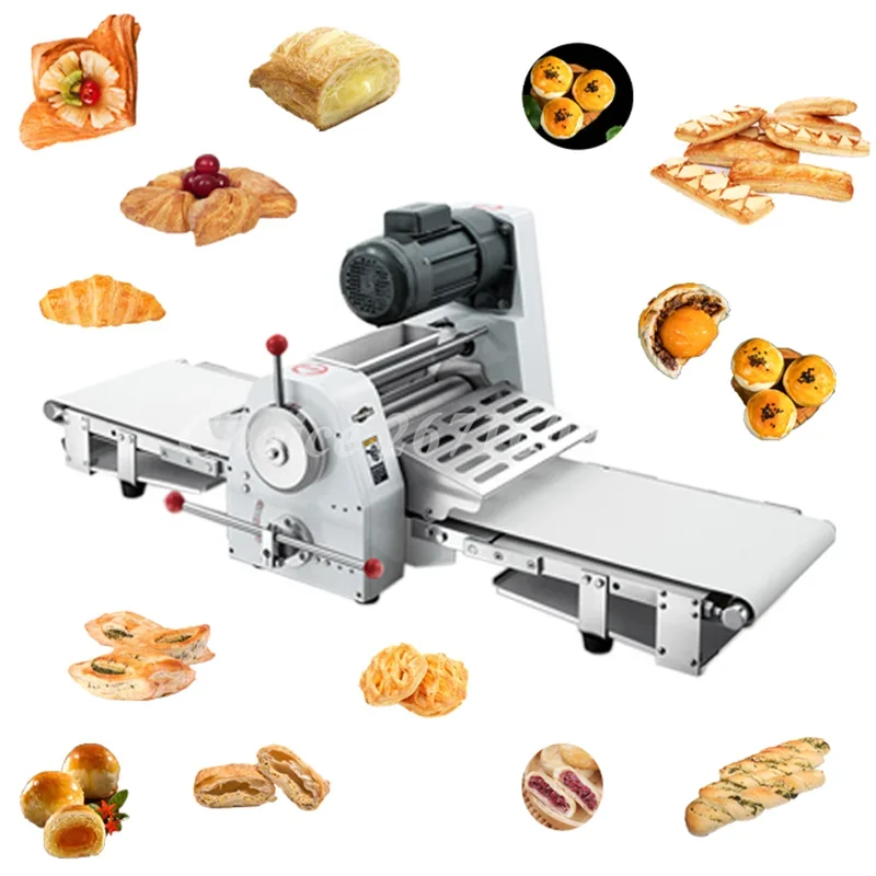 Desktop Bakery Equipment Automatic Pizza Bread Dough Sheeter Pizza Making Puff Pastry Sheeter Bread Croissant Making Maker