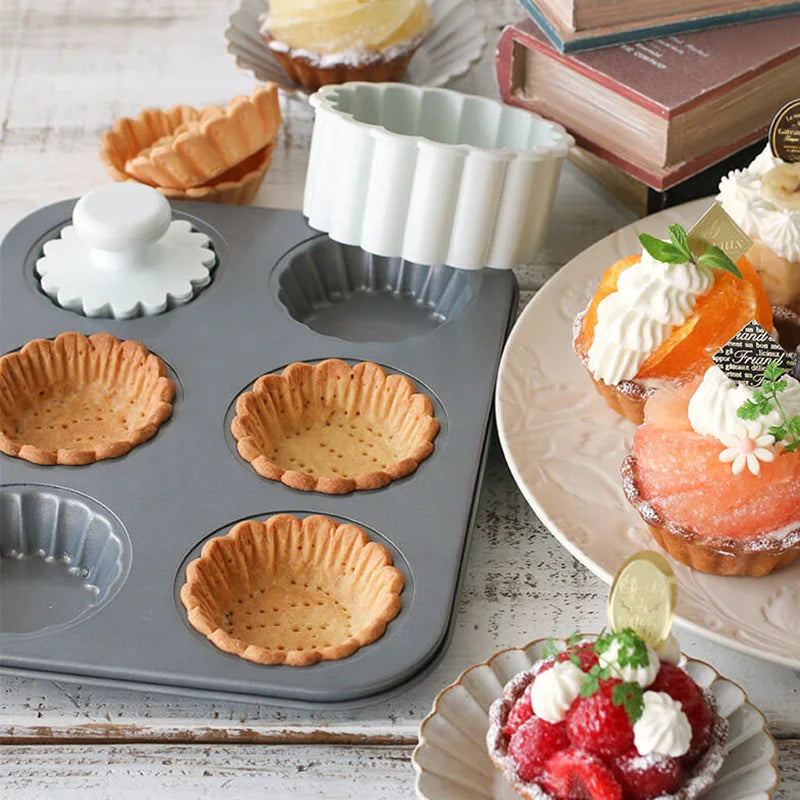 Flower Lace Carbon Steel Bakeware Mold Mini Cupcake Biscuit Mold Pie Cookie Fruit Egg DIY Mould Kitchen Pastry Baking Tool