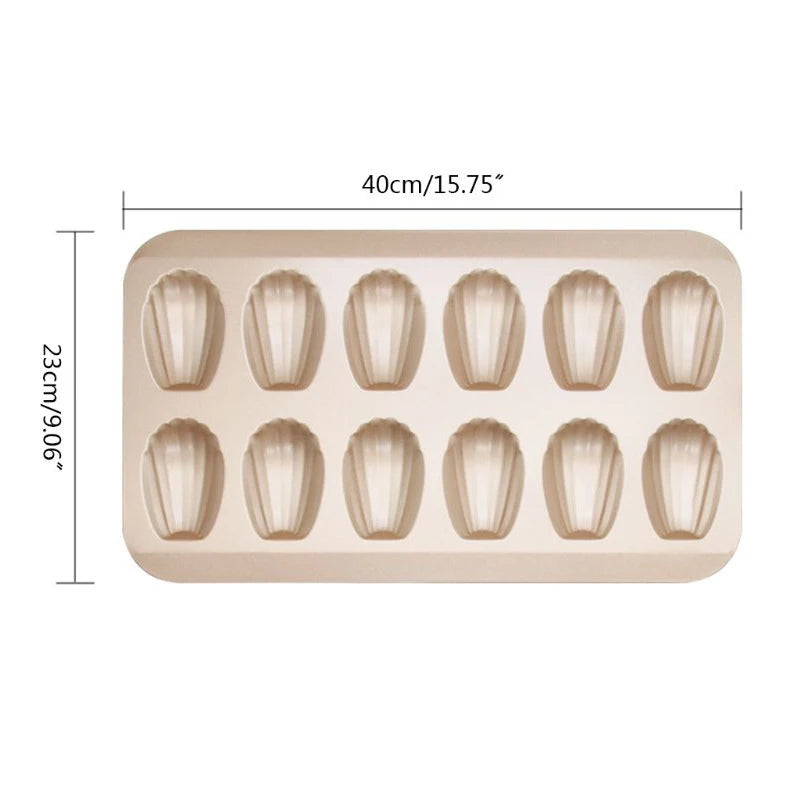 Dropship Mini Cake Tools Madeleine Pan/Molds 12 Cups Mini Cake Pans Madeleine Tray Metal Mini Cake Mould Baking Accessories