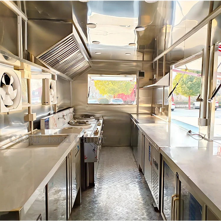 Best Price Mobile Coffee Burger Vans Electric Food Cart French Pastries Fast Food Truck With Full Kitchen Equipment