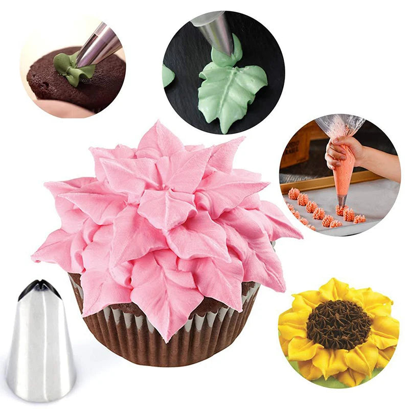 27pcs Russian Pastry Tips Set Silicone Cream Pastry Bag Disposable Piping Bag Icing Tools Coupler Cupcake Decorating Baking Tool