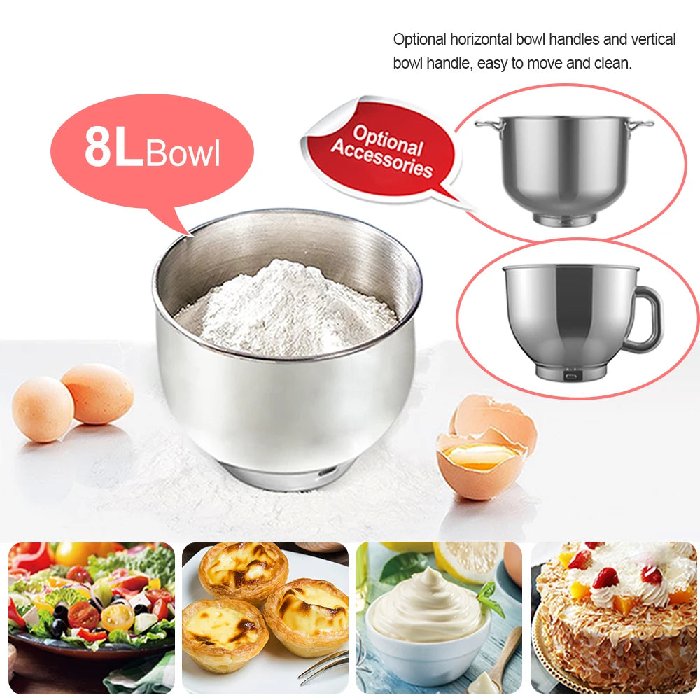 5-in-1 7L 8L Multifunctional Kitchen Planetary Stand Mixer with Grinder and Blender for . Bakery and Pastry