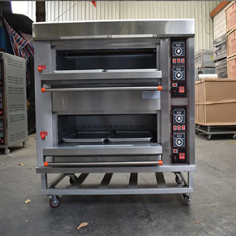 Electric Oven Commercial Large Capacity Two Layer Plates Bread Cake Moon Double Baking Gas