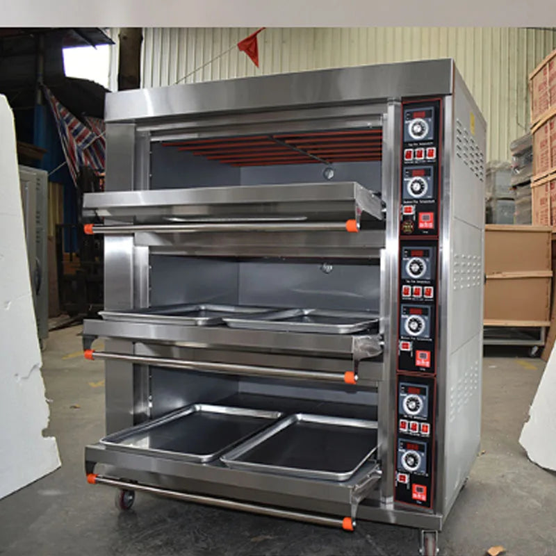 Electric Oven Commercial Large Capacity Two Layer Plates Bread Cake Moon Double Baking Gas