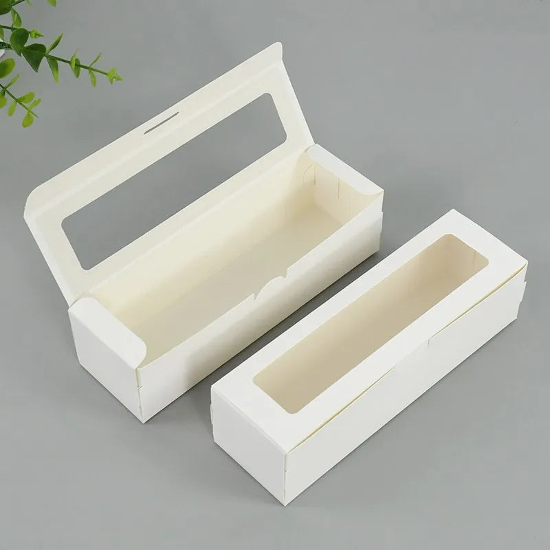 5/10pcs Macaron Boxes with Clear Window for 5-7 Macarons Cookie Candy Dessert Strawberry Boxes Macaron Container Packaging Boxes