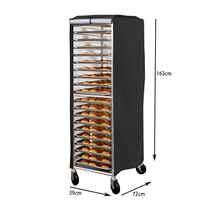 Bun Pan Rack Cover,High Density Waterproof and Dustproof Bread Rack Cover,23 X 28 X 64Inch,Bakery Single Rack Covers