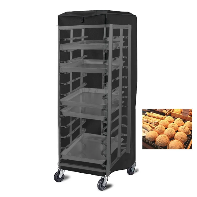 Bun Pan Rack Cover,High Density Waterproof and Dustproof Bread Rack Cover,23 X 28 X 64Inch,Bakery Single Rack Covers