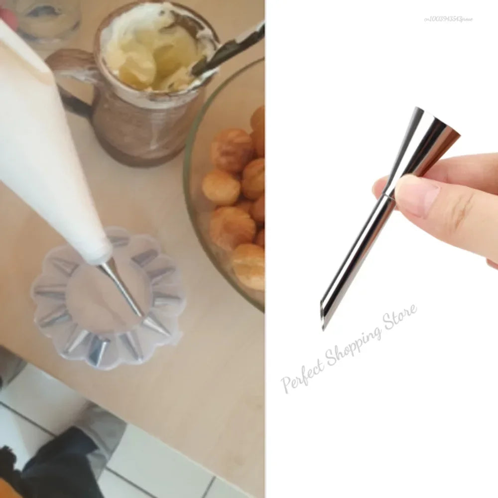 Cream Nozzles Pastry Syringe 1PC Stainless Steel Icing Piping Nozzles Tip Cupcake Puffs Injection Puff For Pastry Chef Tool