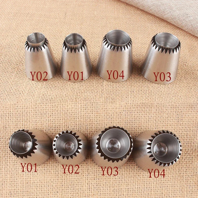 2Pcs Russian Icing Piping Nozzles Sulta Ne Ring Cookies Mold Confectionery Pastry Nozzles For Decorating Cake Pastry Tips Sets