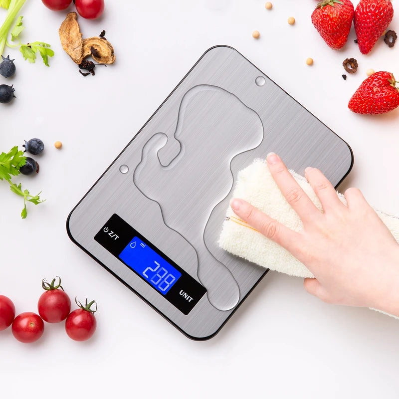 Digital Kitchen Scale 20KG 10kg Big Glass Panel Stainless Steel Touch Electronic LCD Scales Food Snacks Weighing Baking Tools