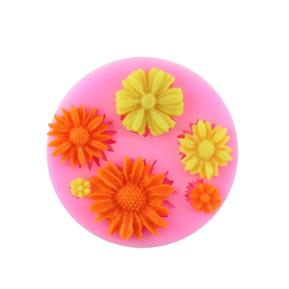 2pcs/lot Chocolate Cake Fondant Decorating Tool Baking Mould Silicone Mould Flower DIY Bakery Supplies