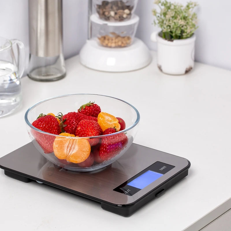 Digital Kitchen Scale 20KG 10kg Big Glass Panel Stainless Steel Touch Electronic LCD Scales Food Snacks Weighing Baking Tools